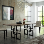 Stół dębowy na metalowych nogach