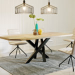 Stół dębowy na metalowych nogach s9