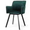 tapicerowane krzesło na metalowych nogach z podłokietnikami