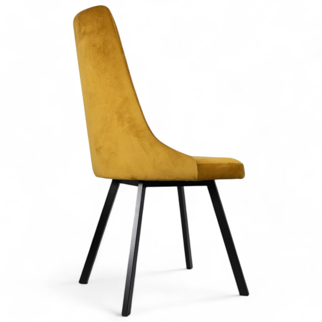 Krzesło tapicerowane, pikowane siedzisko, metalowe nogi