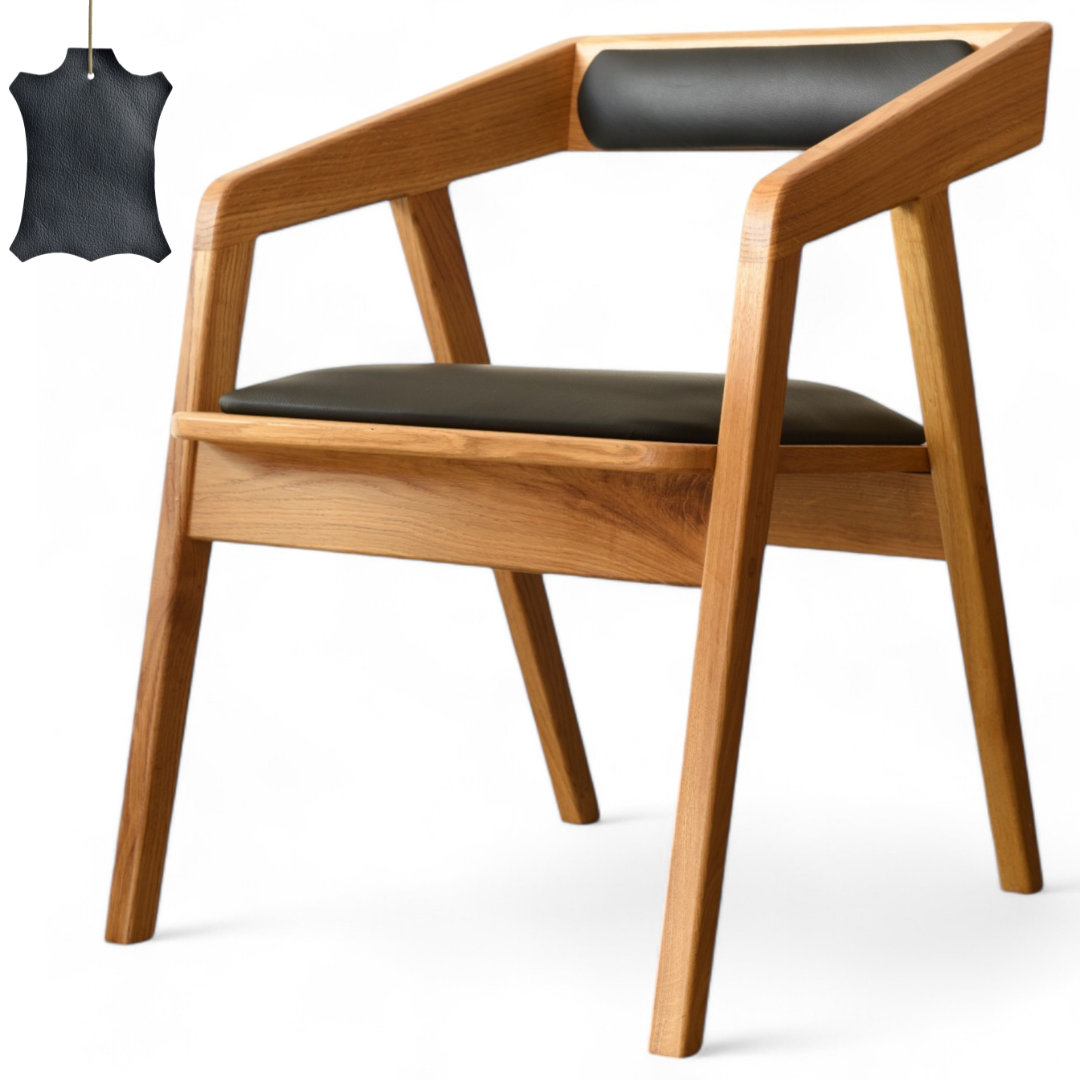 Krzesło fotel dębowy K3 tapicerka eko skóra