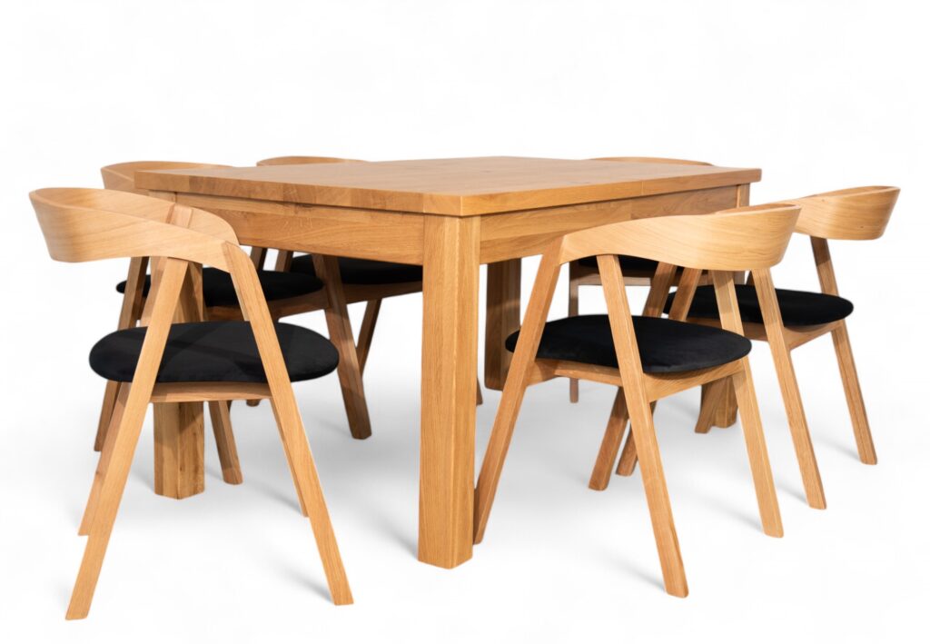 Zestaw stół dębowy z krzesłami