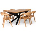 stół dębowy pająk i krzesła dębowe