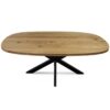 Stół z dębowym owalnym blatem na metalowych nogach typu pająk
