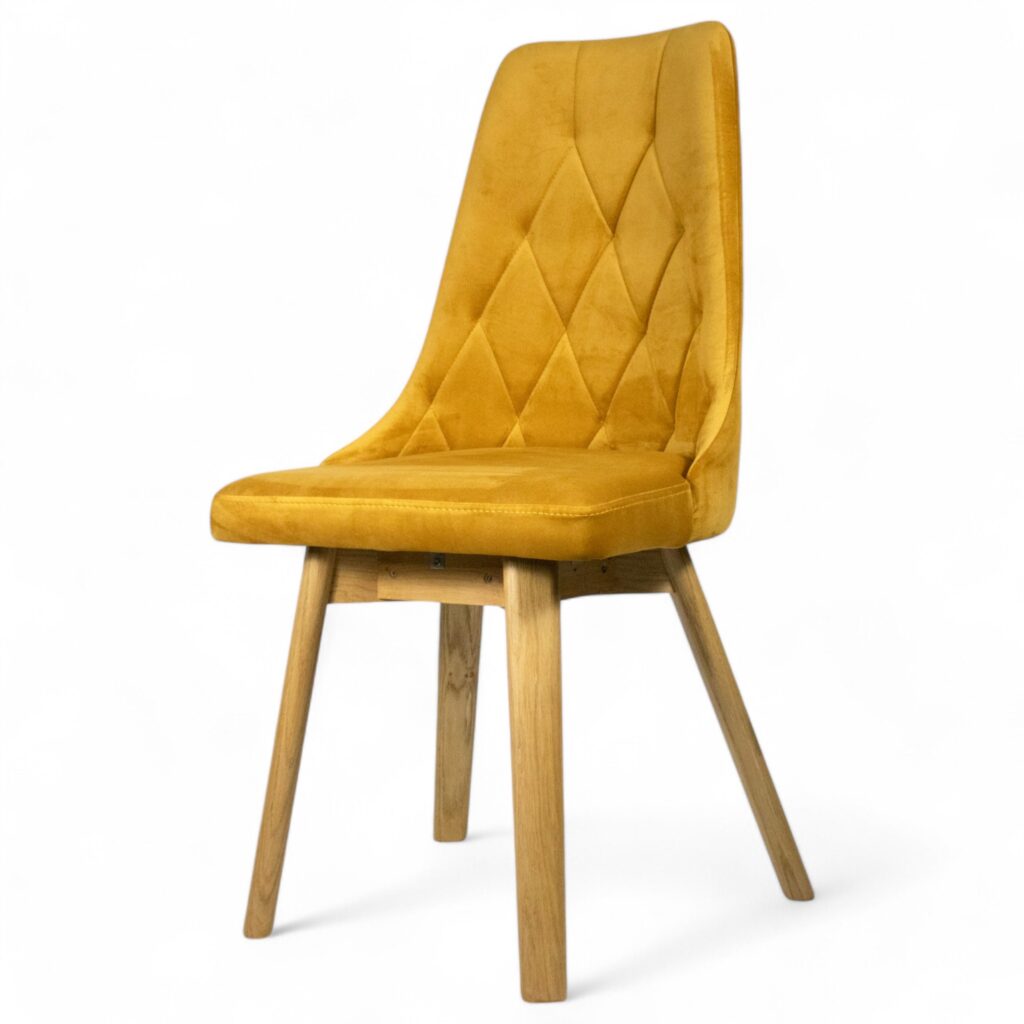 Krzesło tapicerowane na dębowych nogach K6