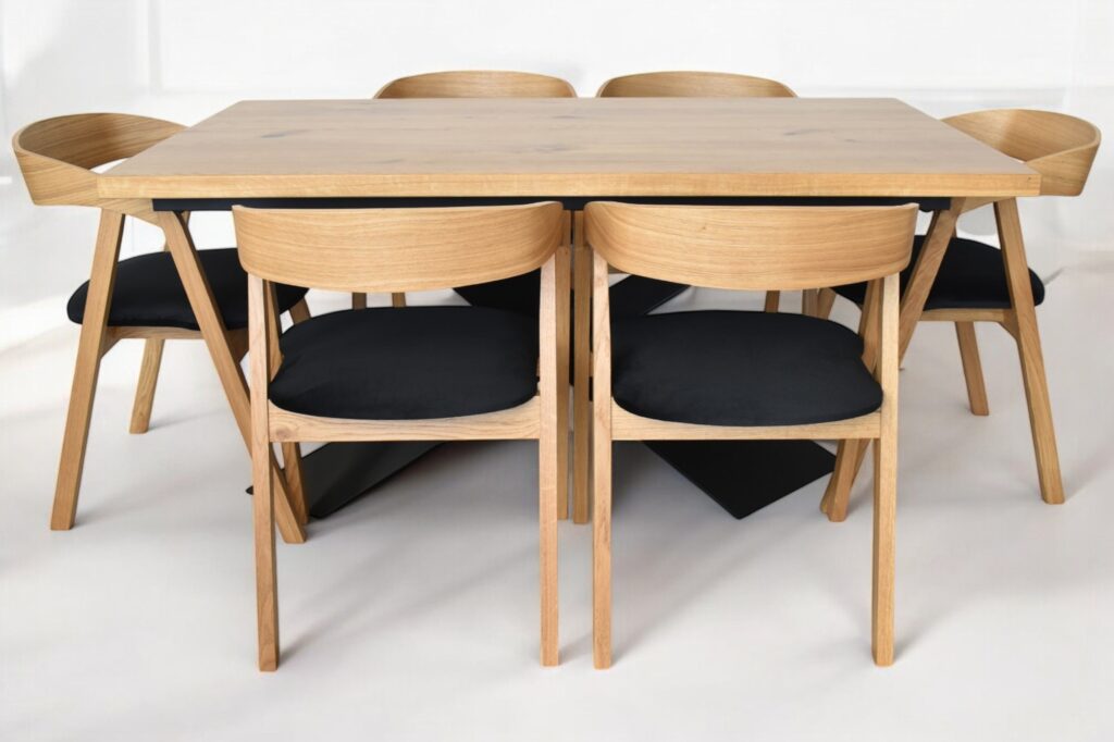 Stół dębowy S21 z krzesłami K14 (4)