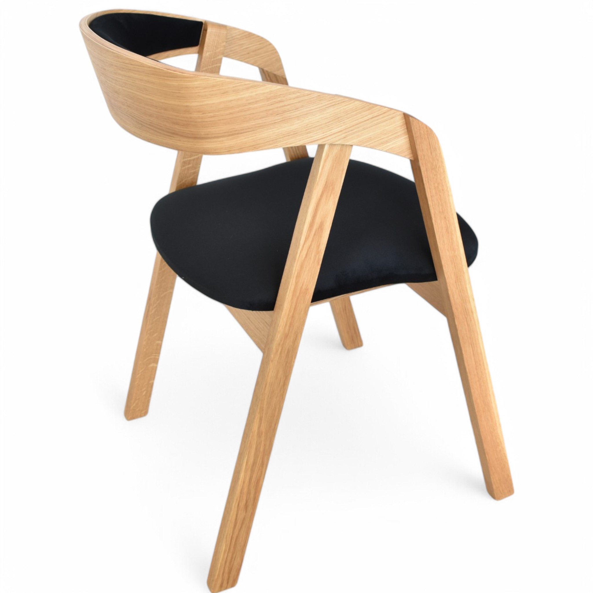 Krzesło dębowe z tapicerowanym oparciem