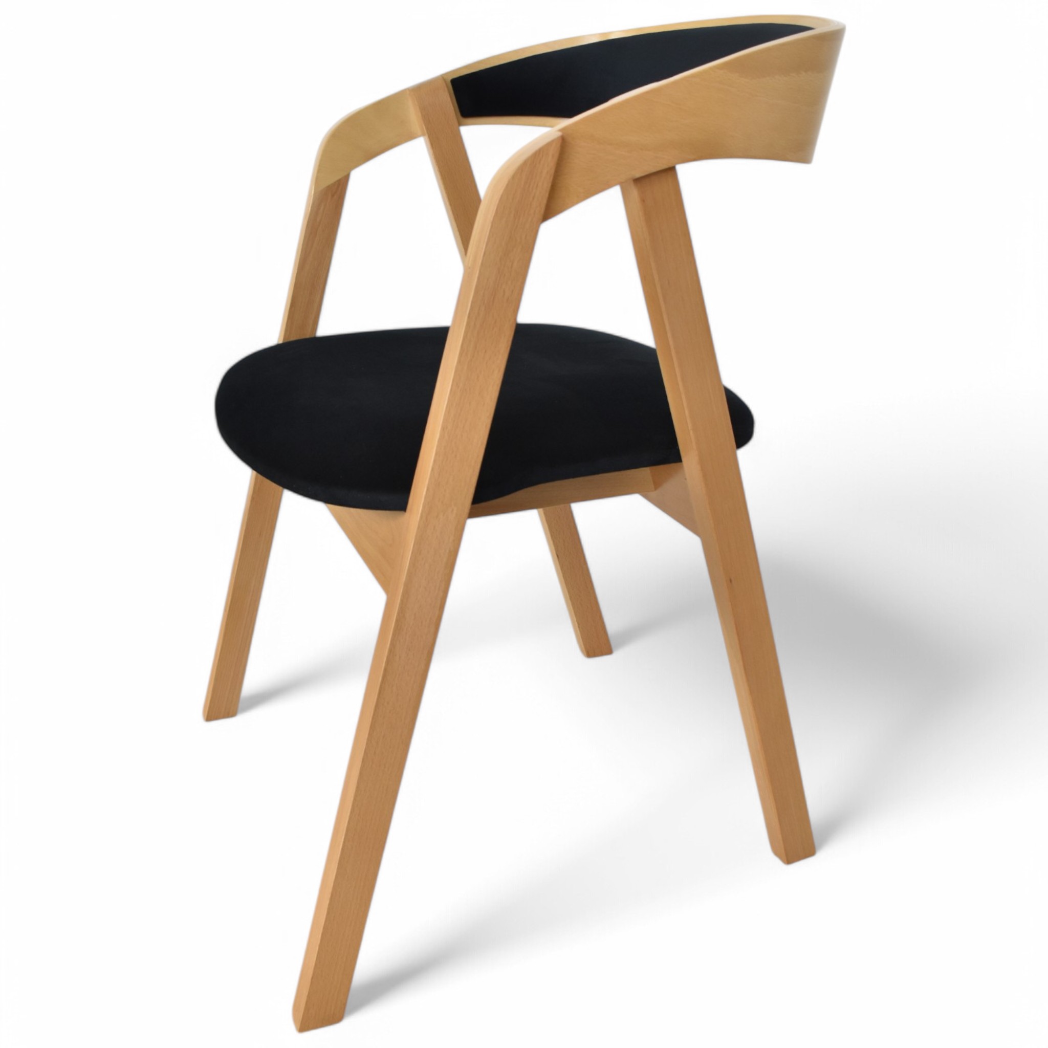 Krzesło dębowe z tapicerowanym oparciem