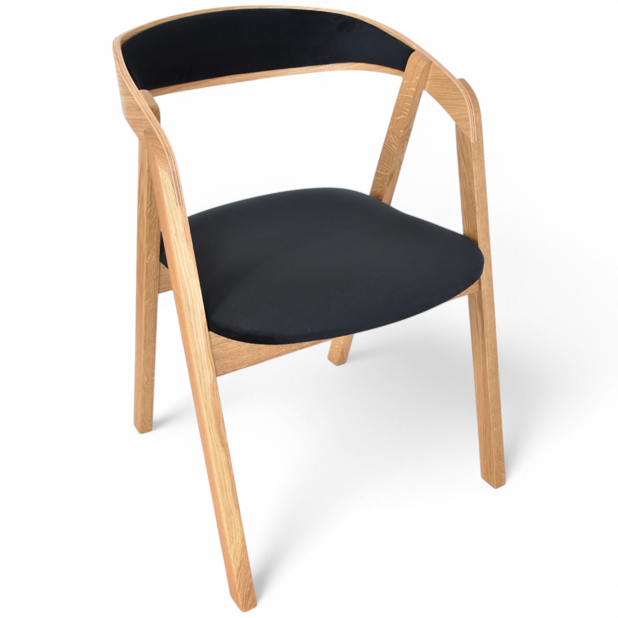 Krzesło dębowe z tapicerowanym oparciem