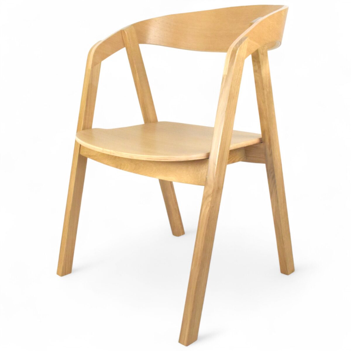 Krzesło dębowe z drewnianym siedziskiem